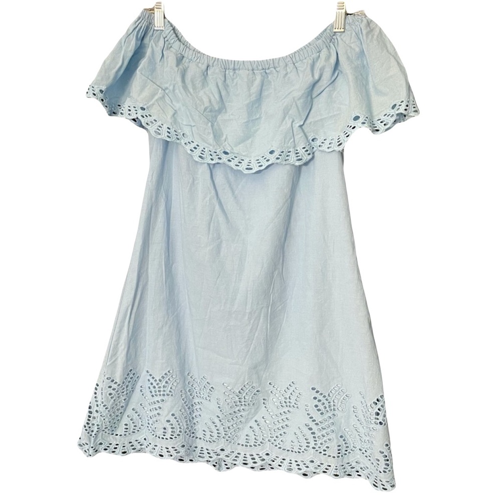 Speechless Blue Off the Shoulder Dress